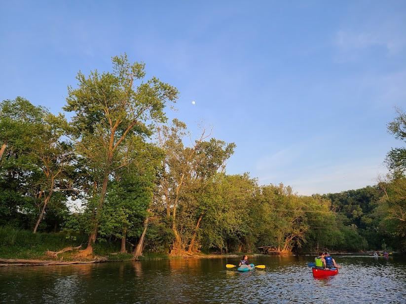 Paddling on a Kentucky river above ground